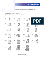 Cryptarithms Worksheet 3