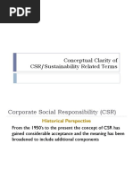 Conceptual Clarity of CSR/Sustainability Related Terms