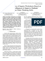 The Effectiveness of Inquiry Worksheets Based On Multiple Intelligences To Improve Students' Higher Order Thinking Skills