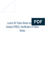 Lecture 8 Failure Modes and Effects Analysis (FMEA) - Identification of Failure Modes PDF