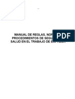 Manual de Reglas, Normas y Procedimientos de Seguridad y Salud en El Trabajo de Empresa