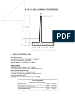 Memoria de Calculo de Los Muros de Contencion