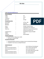 Bio Data: Physical Attributes