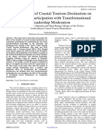 The Influence of Coastal Tourism Destination On Community Participation With Transformational Leadership Moderation