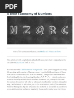 A Brief Taxonomy of Numbers