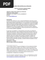 Análisis Critico Del Discurso en Educación PDF