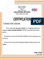 Certification: To Whom It May Concern