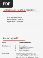 Evaluation of Financial Feasibility