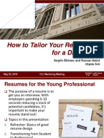 How To Tailor Your Resume/CV For A Dream Job: Angelo Biviano and Hassan Amini