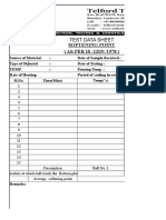 Softening Point (AS PER IS:1205: 1978) : Test Data Sheet