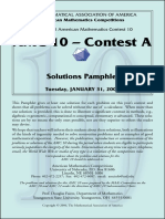 aMC 10 - Contest A: Solutions Pamphlet