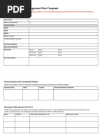 Event Emergency Management Plan Template