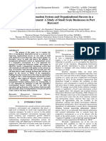 Management Information System and Organizational Success in A Competitive Environment: A Study of Small Scale Businesses in Port Harcourt