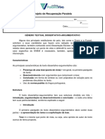 Projeto de Recuperação Paralela - 3º Ano Médio - Dissertativo Argumentativo