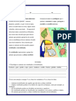 Atividade de Ciências Animais Vertebrados e Invretebrados
