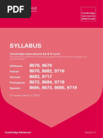 Syllabus: Cambridge International AS & A Level