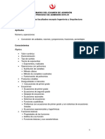 Admision Upc - Temario Examen Admision 201901 Excepto Arquitectura Ingenieria PDF