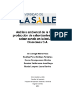 Análisis Ambiental de La Línea de Producción de Saborizantes en Polvo Sabor Canela en La Industria Disaromas S