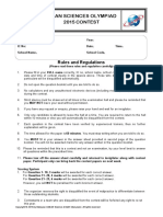 Asian Sciences Olympiad 2015 CONTEST: Rules and Regulations