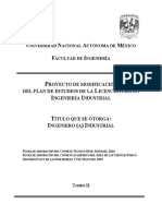 Plan de Estudios (Ingeniería Industrial, Facultad de Ingeniería, UNAM) .