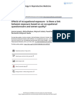 Effects of Occupational Exposure - Is There A Link Between Exposure Based On An Occupational Questionnaire and Semen Quality?