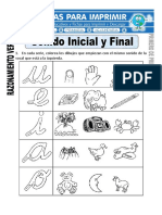 Ficha de Sonido Inicial y Final para Primero de Primaria