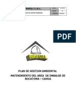 Plan de Gestion Ambiental - Mantenimiento Del Área de Embalse de La Bocatoma Cahua