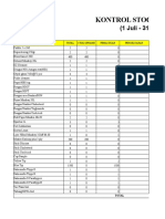 KONTROL STOCK Juli - Agustus 2019