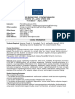 Ie 207-001 Engineering Economic Analysis Course Syllabus: Spring 2013 TR 12:30pm - 1:45pm, AGIT211