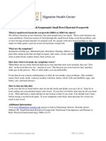 Diet For Those With Symptomatic Small Bowel Bacterial Overgrowth