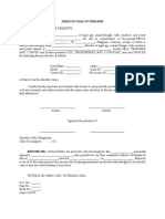 Deed of Sale - Firearm