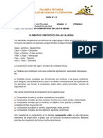 Guía 13. Elementos Compositivos en Las Palabras Grado 10