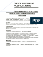 Asoc. de Voleibol 2019 El Torno Convocatoria