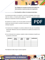 Evidencia Informe Determinar Indicadores Gestion Utilizados en Empresa Donde Labora