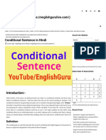 Conditional Sentence in Hindi - YouTube - EnglishGuru PDF