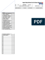 Input Data Sheet For E-Class Record: Region Division School Name School Id