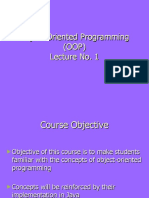 Object-Oriented Programming (OOP) Lecture No. 1