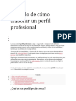 Ejemplo de Cómo Elaborar Un Perfil Profesional