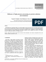 Influence of High Pressure Processing On Protein Solutions and Emulsions 2000 Current Opinion in Colloid Interface Science