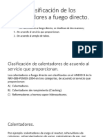 Clasificación de Los Calentadores A Fuego Directo de Acuerdo A Su Uso