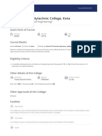 Government Polytechnic College, Kota: (Diploma in Mechanical Engineering)