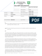 Physical Therapy Initial Evaluation: PT Seminar 1