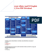 200 Best Current Affairs April'19 English Part 1 - Free PDF Download