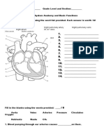 Circulatory SystemWorksheet