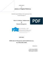 Regulation of Digital Platform: Master's in Business Administration in Financial Management