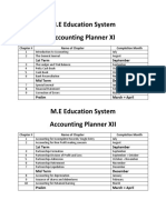 M.E Education System Accounting Planner XI: 1st Term September