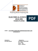 Factors On Motor Selection & Effiency