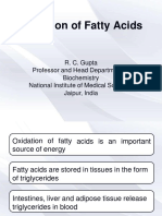 Oxidation of Fatty Acids