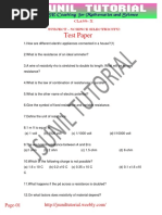 Class 10 Trend Setter Test Paper Chap - Electricity - 02