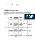 Environ Engine Project: 7. Work Breakdown Structure (WBS)